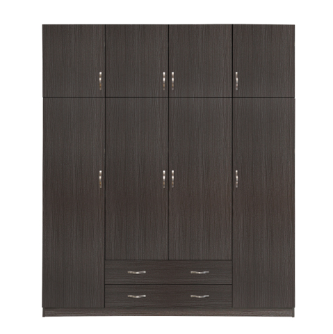 Interior - Wardrobe 4 Door with Loft 200x240x55.5 and 2 drawers zebrano