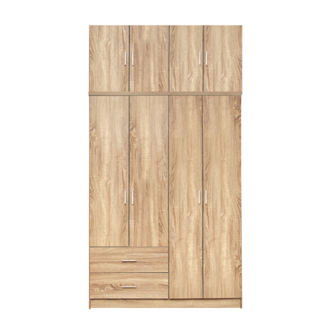 Interior - Wardrobe 4 Door with loft and 2 drawers sonama 120x42x241