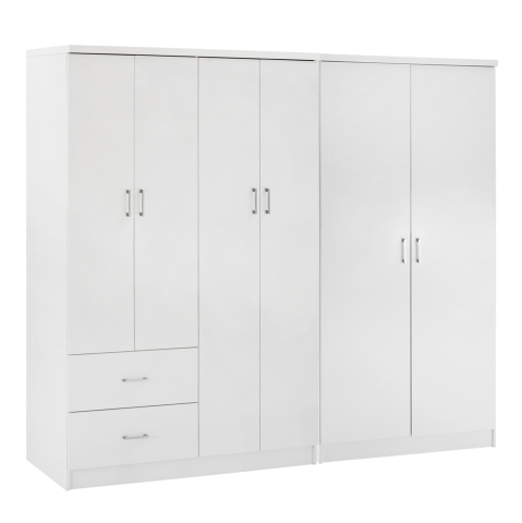 Interior - WARDROBE 6-LEAF BLAKELY HM21235.05 MELAMINE IN WHITE COLOR 201x43x181Hcm.