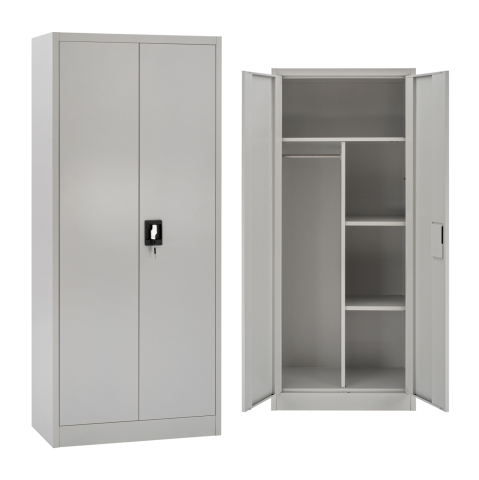 Dulapuri metalice - WARDROBE HM5961.01 METALLIC 2-LEAF LIGHT GREY 90Χ45Χ180Hcm.