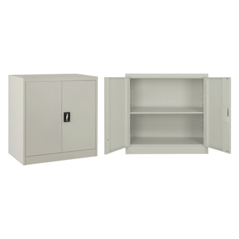 Dulapuri metalice - WARDROBE METAL HM5960.11 WITH 3 STORAGE SPACES LIGHT GREY 90Χ40Χ90Hcm.