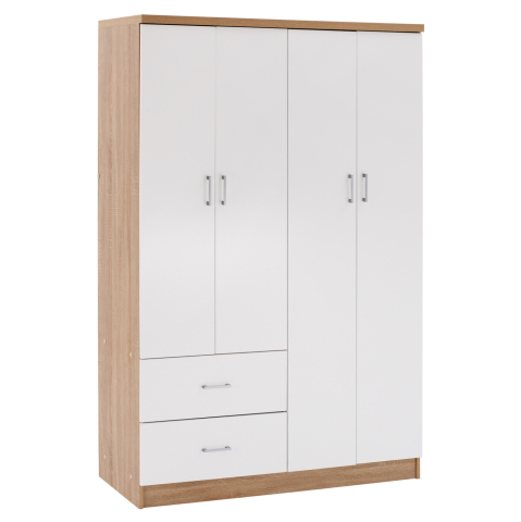 Interior - WARDROBE WITH 4 DOORS AND 2 DRAWERS FB9339.06 SONAMA WHITE 120Χ42,5Χ180,5 cm.