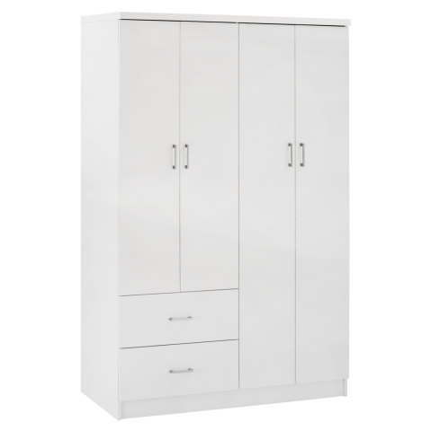 Interior - WARDROBE WITH 4 DOORS AND 2 DRAWERS HM339.05 WHITE 120Χ42,5Χ180,5 cm.