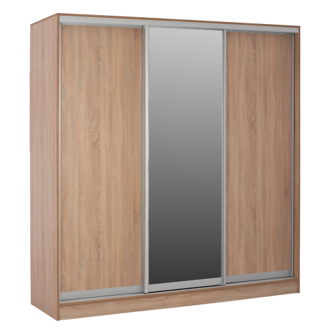 Interior - WARDROBE WITH SLIDING DOORS WITH MIRROR SONAMA OAK HM2435 200X60X210