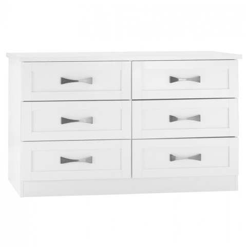 Sertare - Toalete - WHITE DRESSER HM317.05 WITH 6 DRAWERS 120X40X76Hcm.