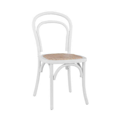 Interior - Wooden chair Vienna Type Aliyah Stackable from beech wood in white matte HM8644.03 45x54x89