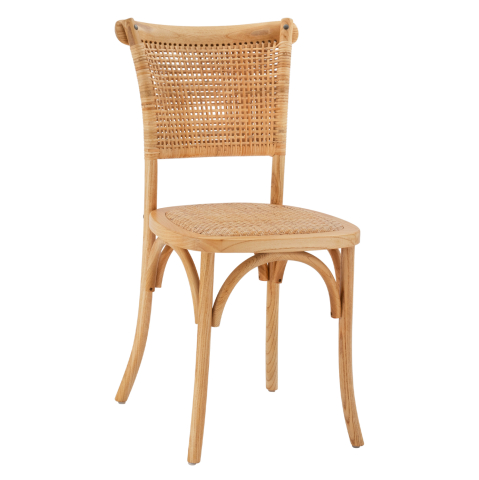Interior - Wooden chair with rattan in natural shade HM8752.01 49x54x89cm