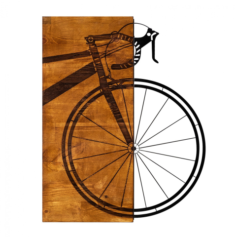 Decoratiuni de perete - WOODEN WALL DECORATION WITH METALLIC BICYCLE 45X58 HM7224