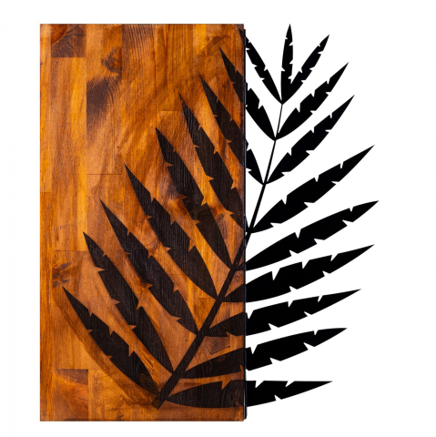 Decoratiuni de perete - WOODEN WALL DECORATION WITH METALLIC LEAF 50X58 HM7225
