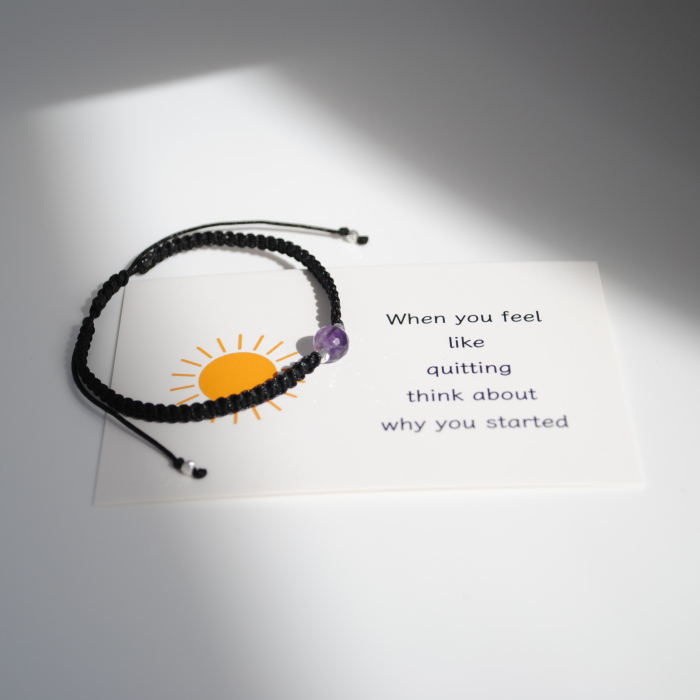 Brățară cu Ametist – Zodia Vărsător – Șnur Reglabil & Argint 925 – Gabrieli [5]