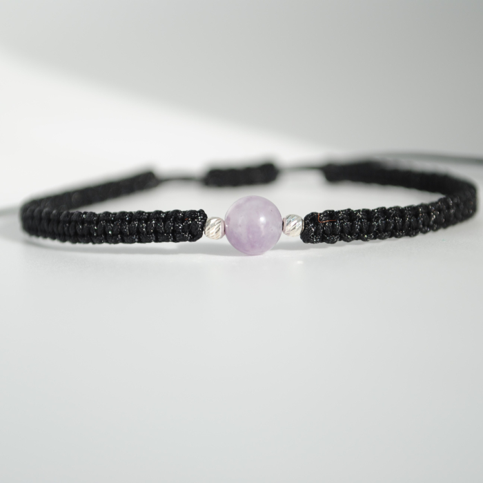 Brățară Lepidolit  6 mm – Zodia Balanță  Calm & Echilibru Emoțional, Handmade, Argint 925 [3]