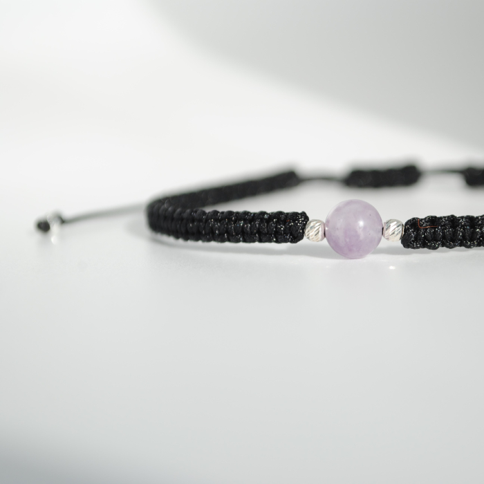 Brățară Lepidolit  6 mm – Zodia Balanță  Calm & Echilibru Emoțional, Handmade, Argint 925 [4]