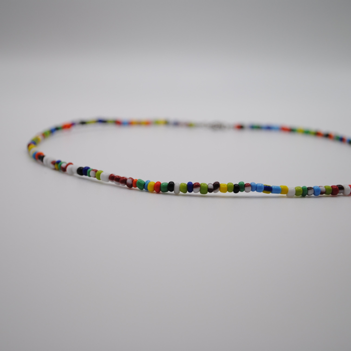 Colier Color Me-handmade, margele de nisip multicolore si otel inoxidabil [5]