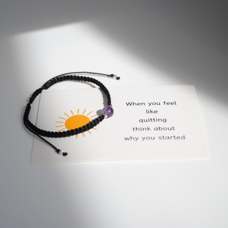 Brățară cu Ametist – Zodia Vărsător – Șnur Reglabil & Argint 925 – Gabrieli [4]