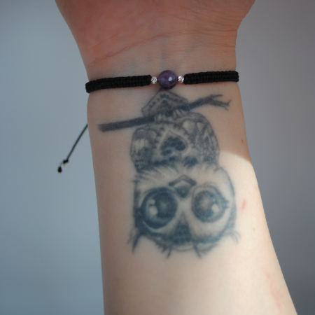 Bratari - Brățară cu Ametist – Zodia Vărsător – Șnur Reglabil & Argint 925 – Gabrieli