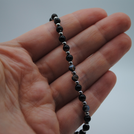 Brățară  bărbătească - Agat Noir Flow [2]