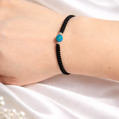 Bratari - Brățară cu Calsilica 6 mm – Zodia Rac – Protecție & Echilibru Emoțional – Handmade – Argint 925