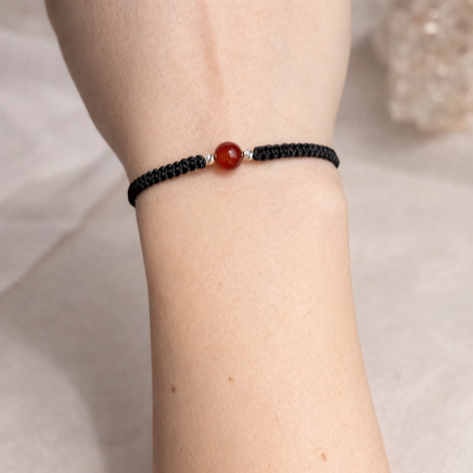 Bijuterii dama - Brățară Carneol 6 mm – Zodia Berbec  Vitalitate & Curaj, Handmade, Argint 925