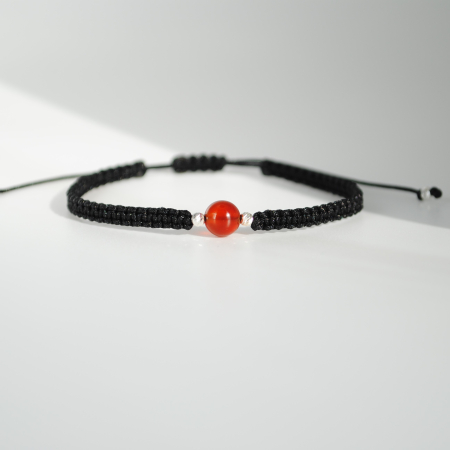Brățară Carneol 6 mm – Zodia Berbec  Vitalitate & Curaj, Handmade, Argint 925 [1]