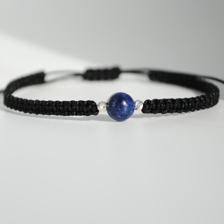 Brățară Lapis Lazuli  6 mm – Zodia Săgetător  Înțelepciune & Claritate, Handmade, Argint 925 [1]