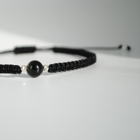 Brățară Obsidian Auriu 6 mm – Zodia Capricorn  Protecție & Claritate, Handmade, Argint 925 [3]