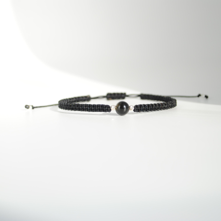 Brățară Obsidian Auriu 6 mm – Zodia Capricorn  Protecție & Claritate, Handmade, Argint 925 [1]