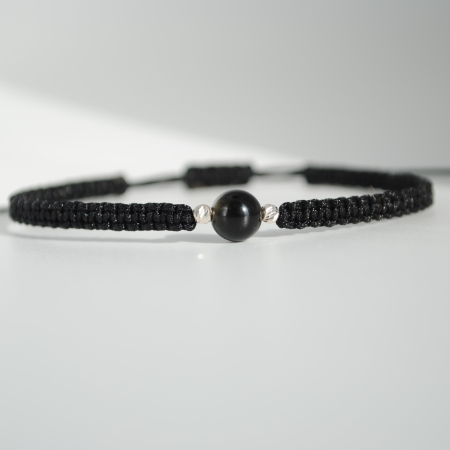 Brățară Obsidian Auriu 6 mm – Zodia Capricorn  Protecție & Claritate, Handmade, Argint 925 [2]