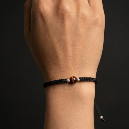 Bijuterii dama - Brățară Ochi de Taur 6 mm – Zodia Scorpion  Protecție & Forță Interioară, Handmade, Argint 925