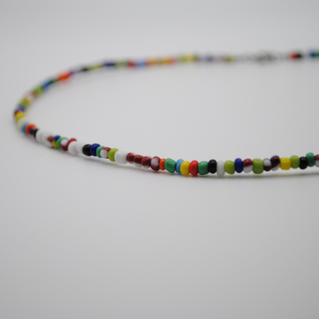 Colier Color Me-handmade, margele de nisip multicolore si otel inoxidabil [2]