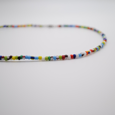 Bijuterii dama - Colier Color Me-handmade, margele de nisip multicolore si otel inoxidabil