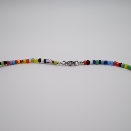 Colier Color Me-handmade, margele de nisip multicolore si otel inoxidabil [3]