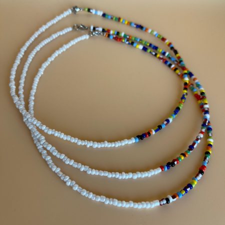 Colier handmade din mărgele de nisip, multicolor, 39 cm – Ofertă fulger 10 lei [2]