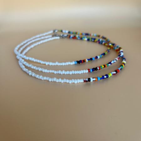 Colier handmade din mărgele de nisip, multicolor, 39 cm – Ofertă fulger 10 lei [3]