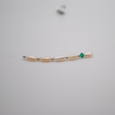 Coliere - Colier Pearl Color Drop-Green, handmade cu perle de cultura