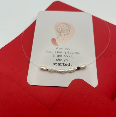 Colier Pearl Color Drop-Ruby, handmade cu perle de cultura [6]