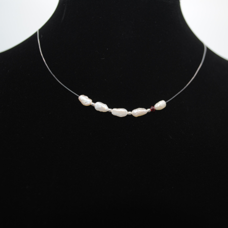 Colier Pearl Color Drop-Ruby, handmade cu perle de cultura [2]