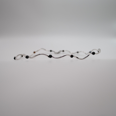 Coliere - Colier Wave Noir-handmade, cupru si otel inoxidabil