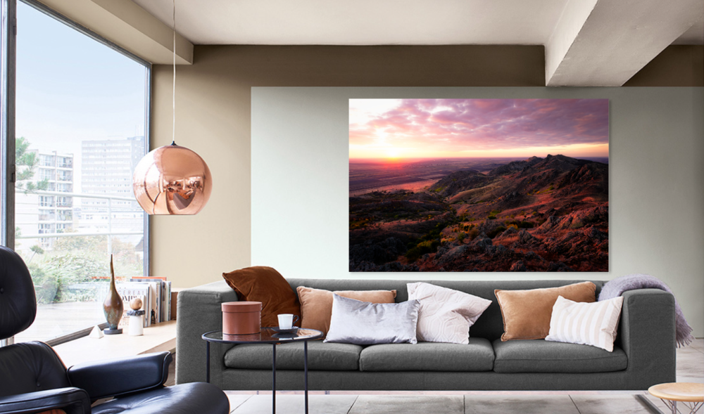 Tablou canvas, Apus in Culmea Pricopanului din Muntii Macin, 100x70 cm [2]