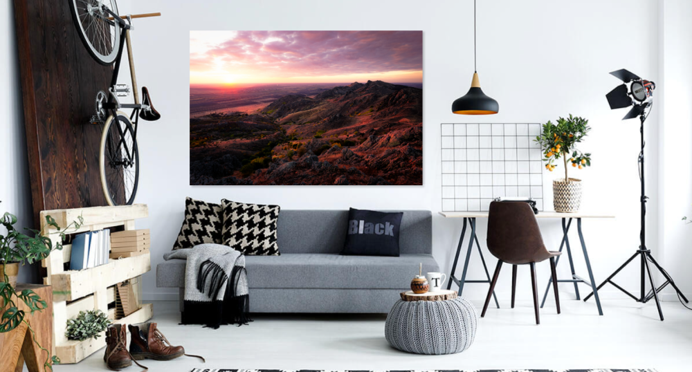 Tablou canvas, Apus in Culmea Pricopanului din Muntii Macin, 100x70 cm [4]