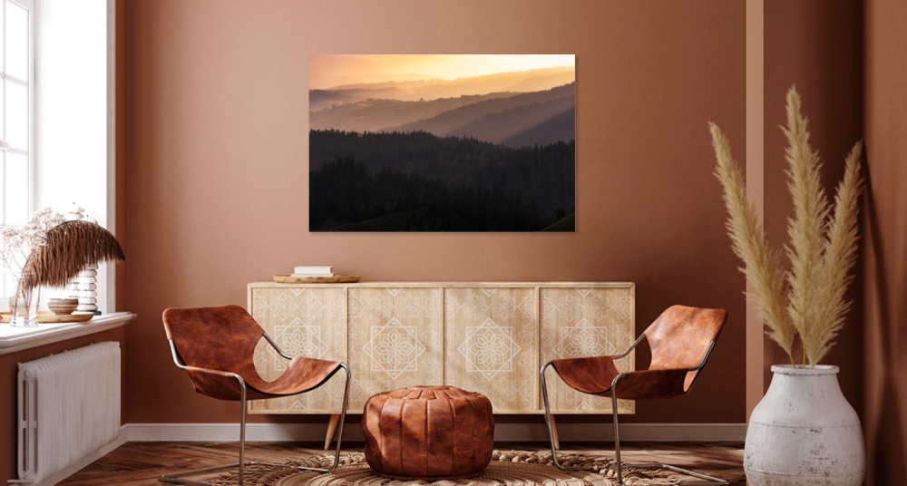 Tablou canvas, Apus peste Carpatii Orientali, munte, 120x80 cm [2]