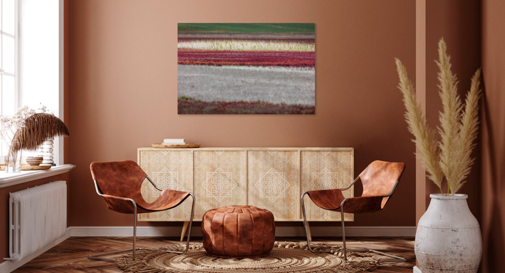 Tablou canvas, Camp de plante de saratura (Salicornia sp.), multicolor, 100x70 cm [3]