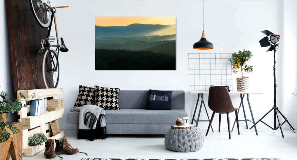 Tablou canvas, Carpatii Orientali in lumina apusului, munte, 100x70 cm [2]