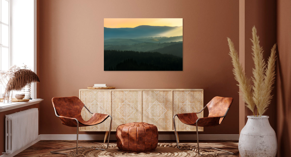 Tablou canvas, Carpatii Orientali in lumina apusului, munte, 100x70 cm [3]