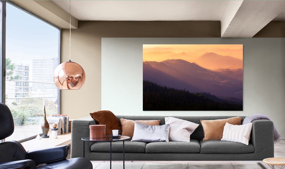 Tablou canvas, Carpatii Orientali vazuti din Muntii Rarau, 50x30 cm [2]