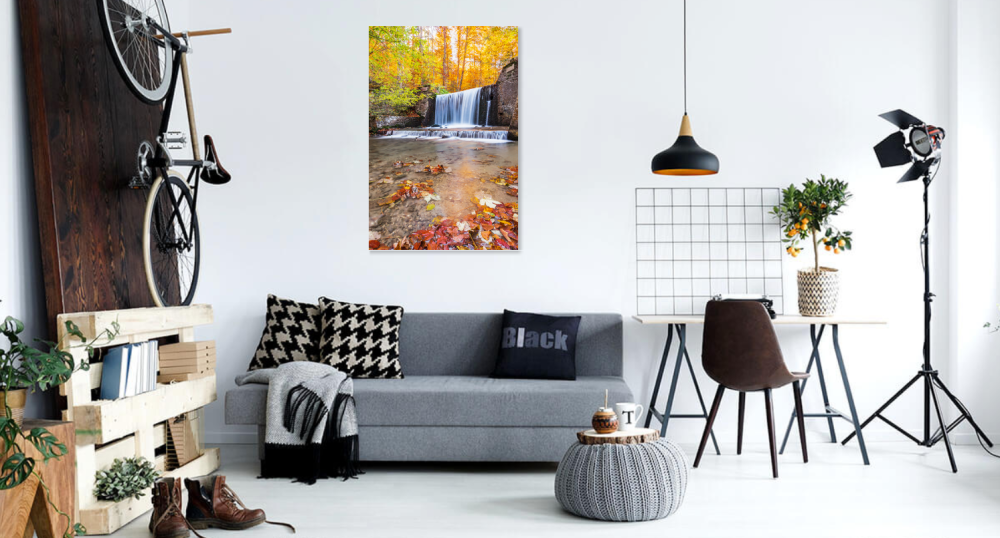 Tablou canvas, Cascada pe Valea Pelesului, toamna, 80x120 cm [2]