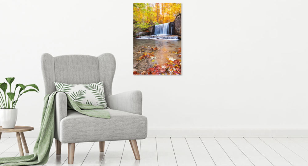 Tablou canvas, Cascada pe Valea Pelesului, toamna, 80x120 cm [4]