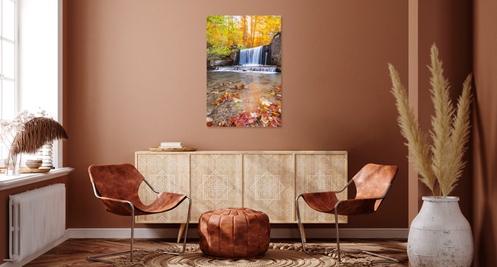 Tablou canvas, Cascada pe Valea Pelesului, toamna, 80x120 cm [3]