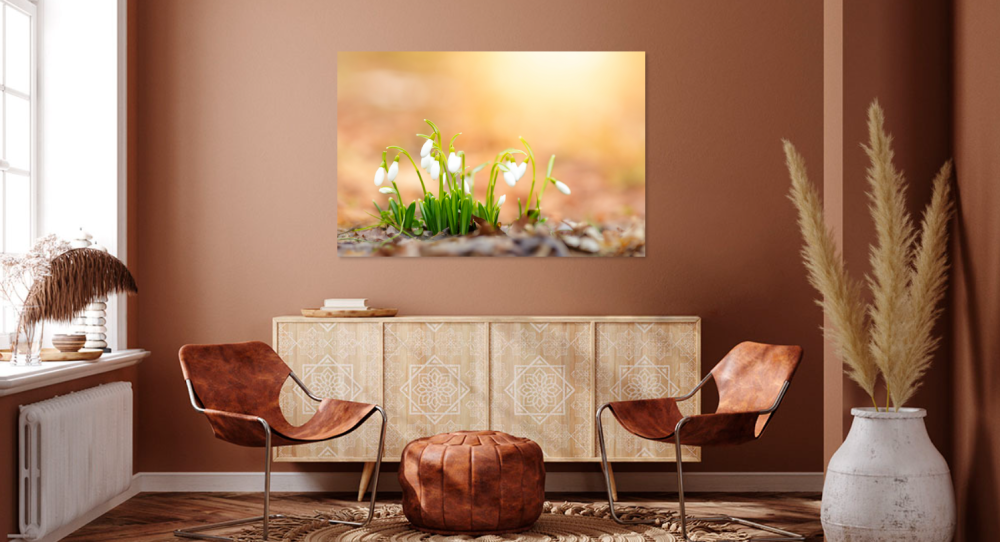 Tablou canvas, Ghiocei cu frunze indoite (Galanthus plicatus), Dobrogea, 100x70 cm [4]