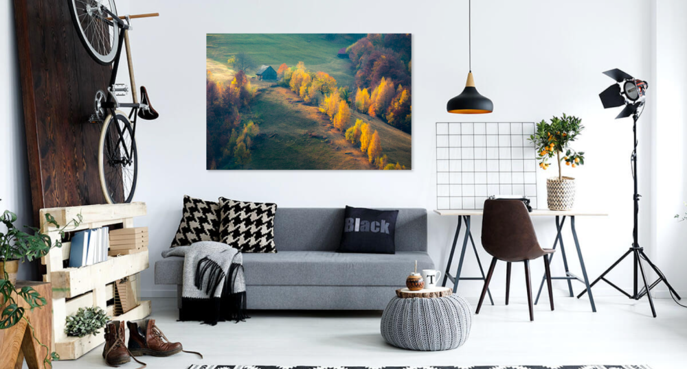 Tablou canvas, Peisaj de toamna pe dealurile Branului, munte, 120 x 80 cm [4]