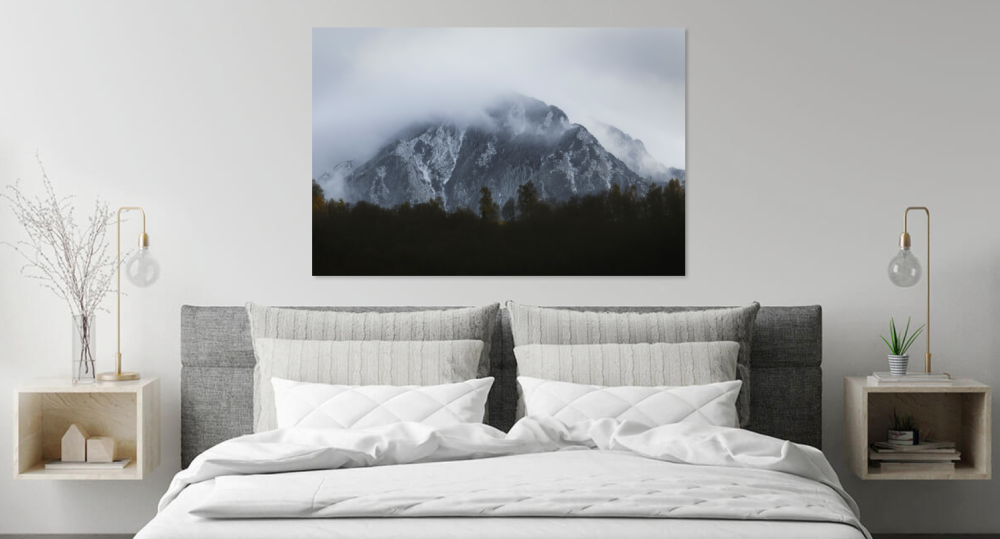 Tablou canvas, Piatra Craiului prin ceata, munte, 50x30 cm [4]